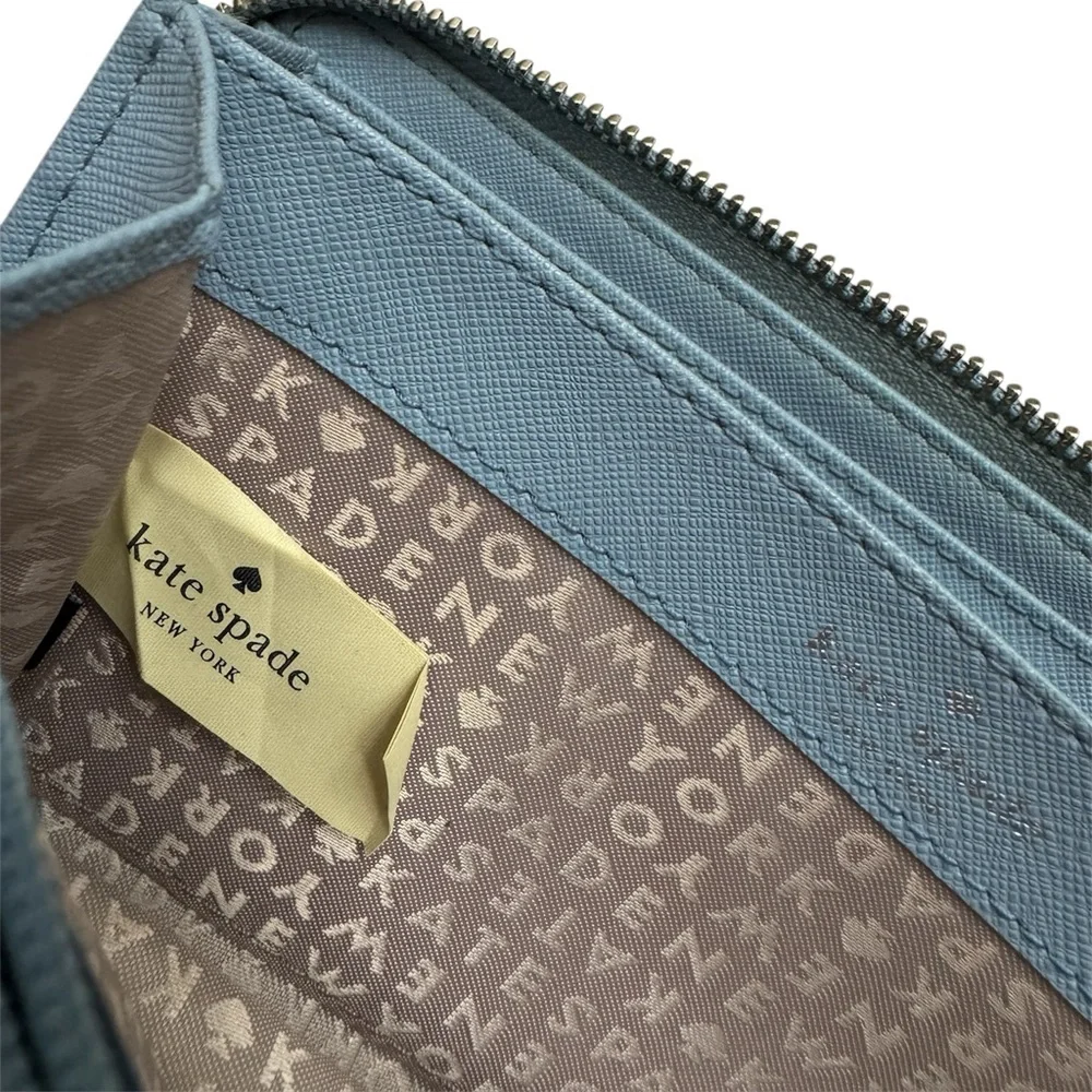 Kate Spade Laurel Way Neda Wallet Cloudcover Zip Around Wallet Dusty Blue